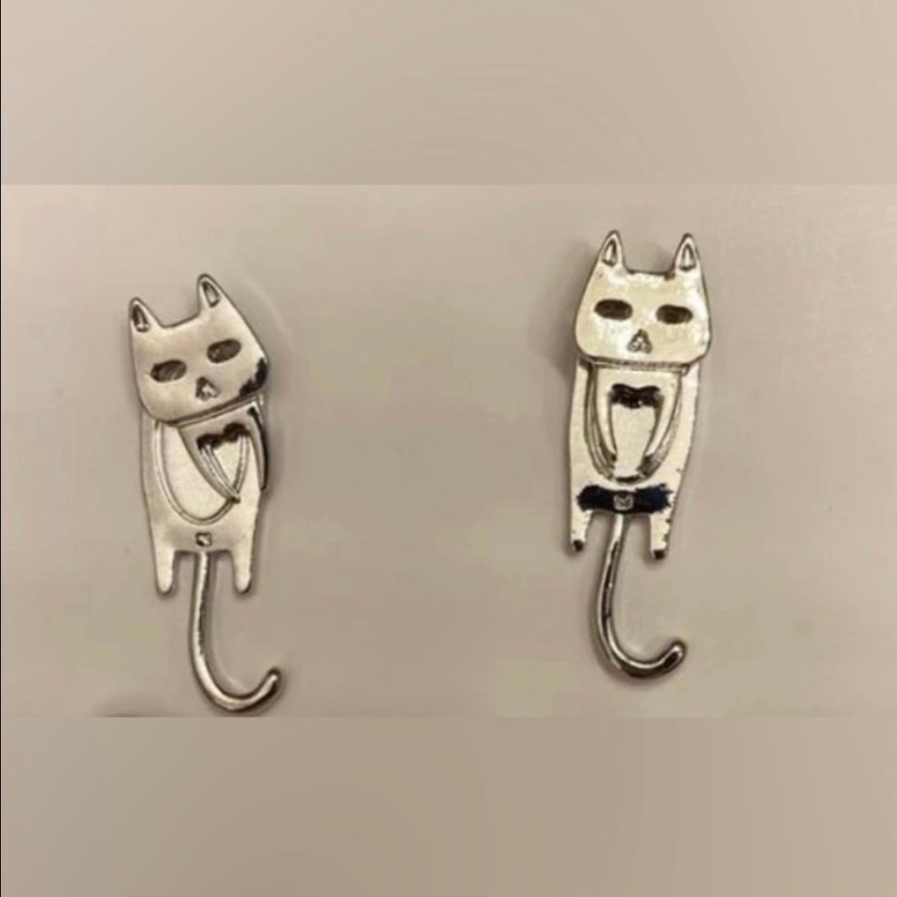 “Flat Cat” Silver Grumpy Kitten Whimsy Cartoon Full Body Curly Tail Ear Jackets - Picture 11 of 15